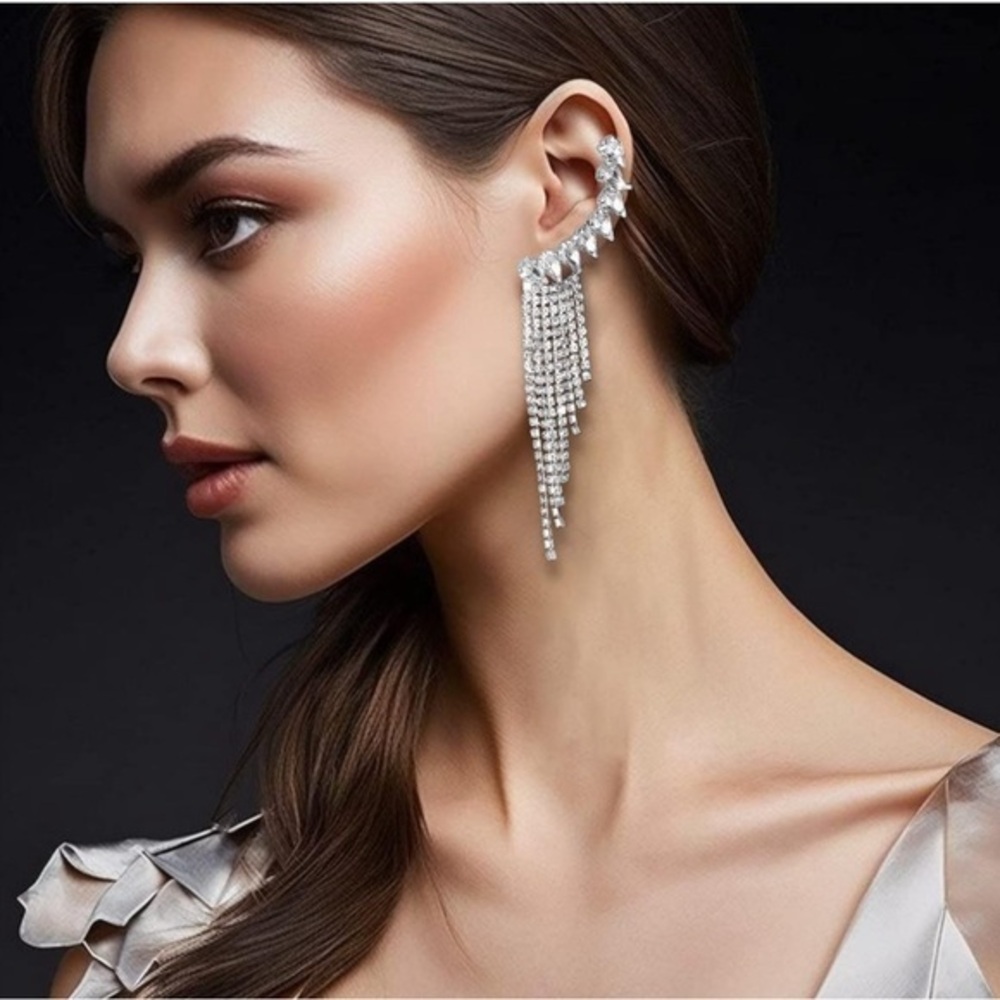 Tassels Dangle Ladies Rhinestone Jewelry Earrings.